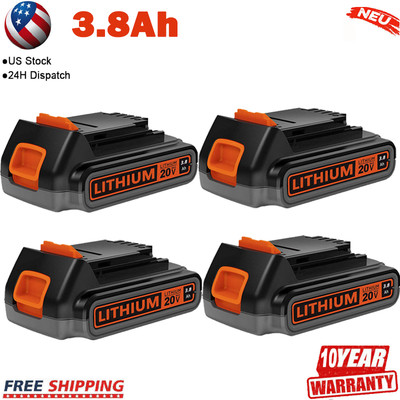 1-2Pack for Black & Decker LB20 LBX20 LBXR20 3.8Ah 20V Max Lithium Ion Battery