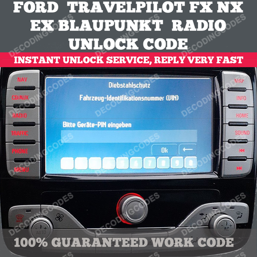 RADIO CODE TRAVELPILOT FX NX EX CD PLAYER DECODE ENTSPERREN CODE 