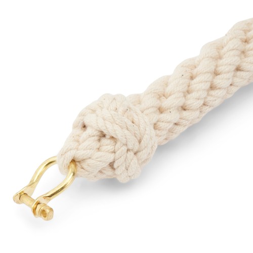 Maritim Glockenbändsel 17cm geflochten aus Baumwolle mit Messing Schäkel - Bild 2 von 2