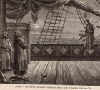 1885 ENGRAVING ARABIA ARABIA HANGING ON BOAT HUNG MAN ON SAIL