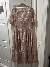 Eliza J Women's Embroidered Midi Dress Pink Size 14