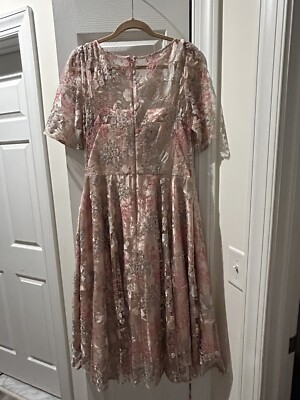 Eliza J Women's Embroidered Midi Dress Pink Size 14 | eBay