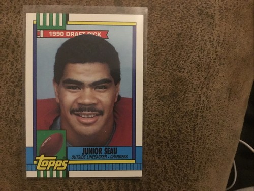 1990 JUNIOR SEAU Topps Football ROOKIE Card 381 SAN DIEGO CHARGERS HOF EBay