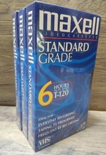 MAXELL Video Cassette Standard Grade 6 Hours T-120 Lot Of 3 NEW SEALED 