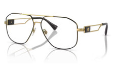 Versace 0VE1287 1443 - Black/gold Rectangular Men's 59 mm Eyeglasses