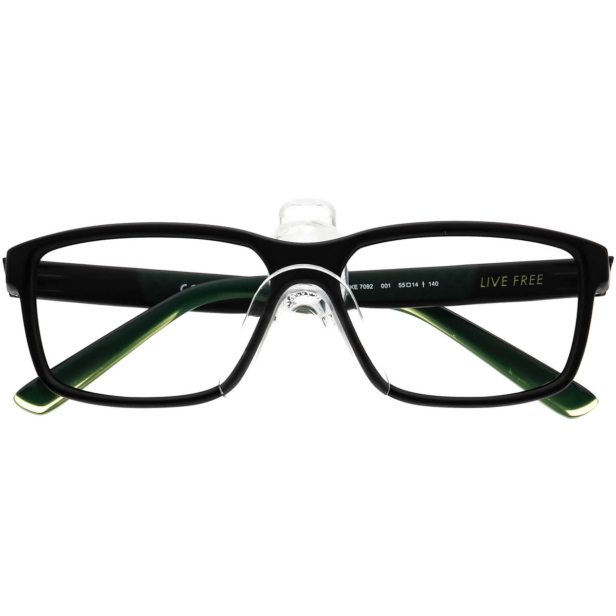 Nike Eyeglasses 7092 001 Live Free Black & Green Rectangular 
