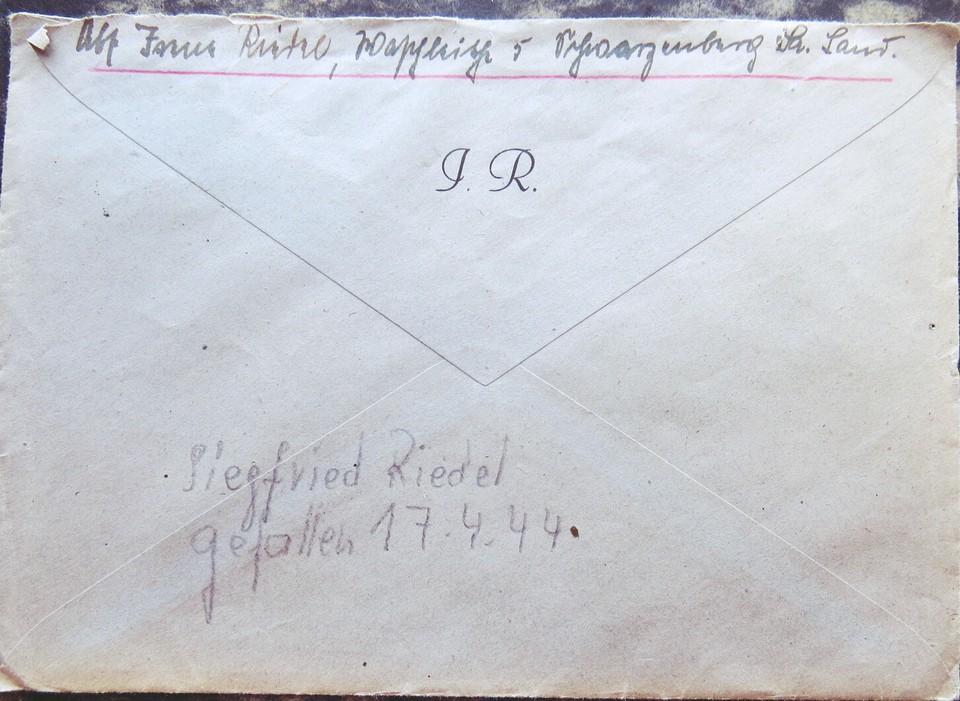 Envelope return to sender German Officer killed in action in Belarus 1944 KIA eBay