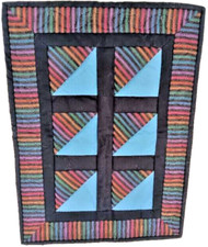 Multi-colored Wall-hanging/Table Runner Handmade, Hand Quilted 15" W x 20-1/4" L
