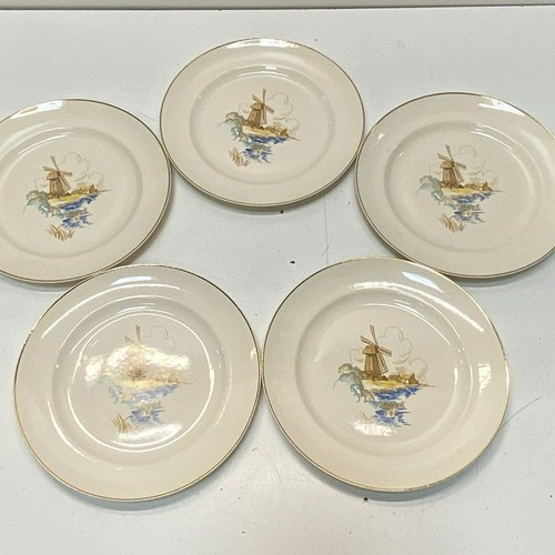 Camwood Ivory 22K Trim China Tableware 10 inch Dinner Plates 5 Pc Set