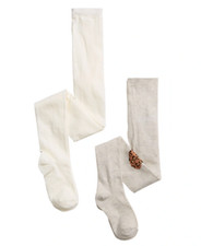 Kids' Little Girls 2-pack Sweater Tights In Heather Oatmeal/Cream Size 2-4