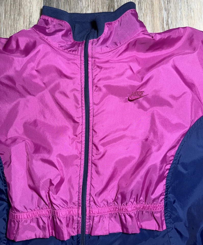 Nike Track Jacket Women's Medium Purple Colorblock Nylon Windbreaker Vintage 90s - Image 3 of 4