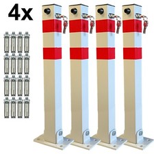 Image of Lockable Folding Parking Barrier Security Bollard Post car park drive Reflectve
