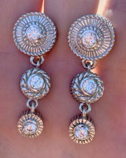 Judith Ripka 925 Sterling Silver Diamonique Cubic Zirconia Dangle Earrings