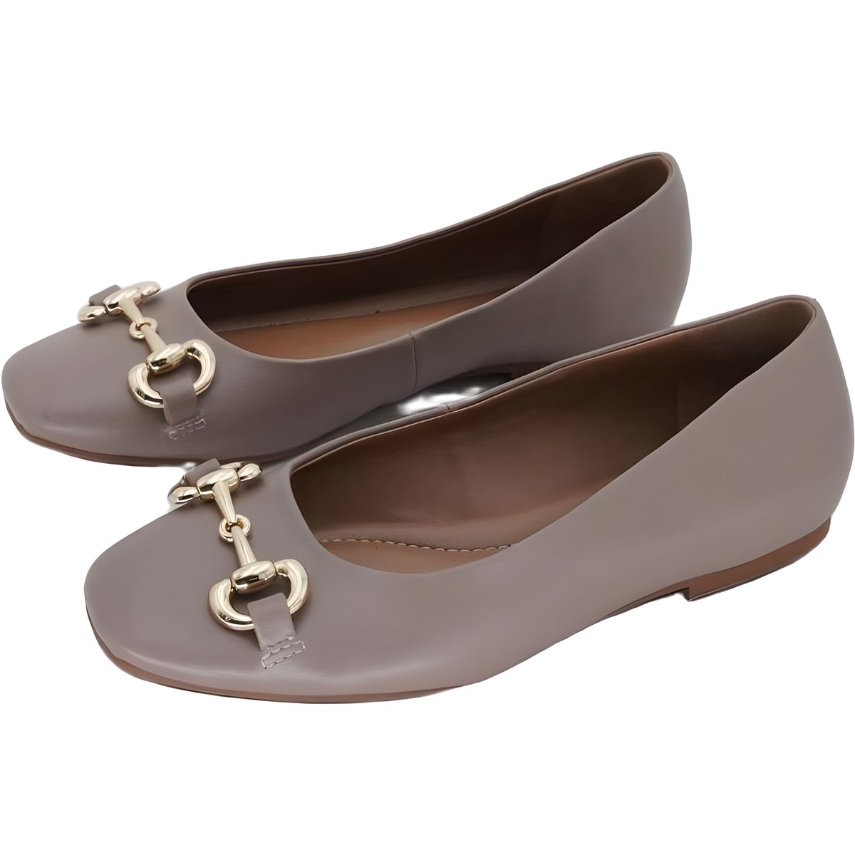 Nordstrom Rack Women's Ballet Flats with Gold Buckle Size M - Main Image