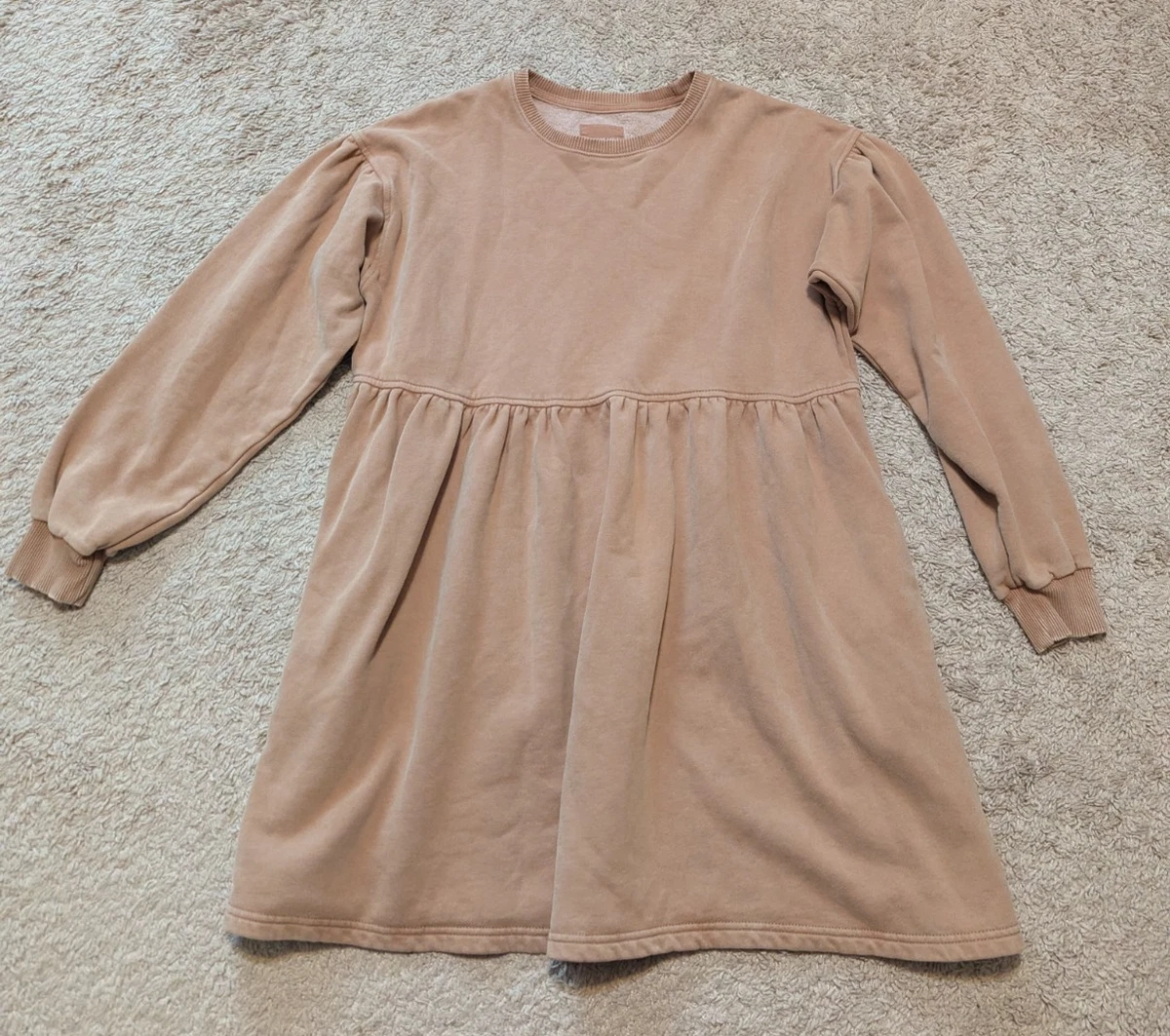 ae long-sleeve fleece babydoll dress AE Long-Sleeve Fleece Babydoll Mini Dress