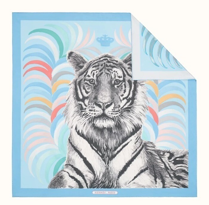 Hermes Scarf Stole Tigre Royal Double Face Sky Animal Tiger
