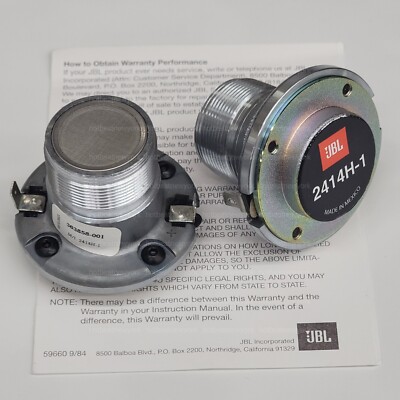 2 x JBL 2414H-1 Genuine Factory Neodymium Compression Driver for