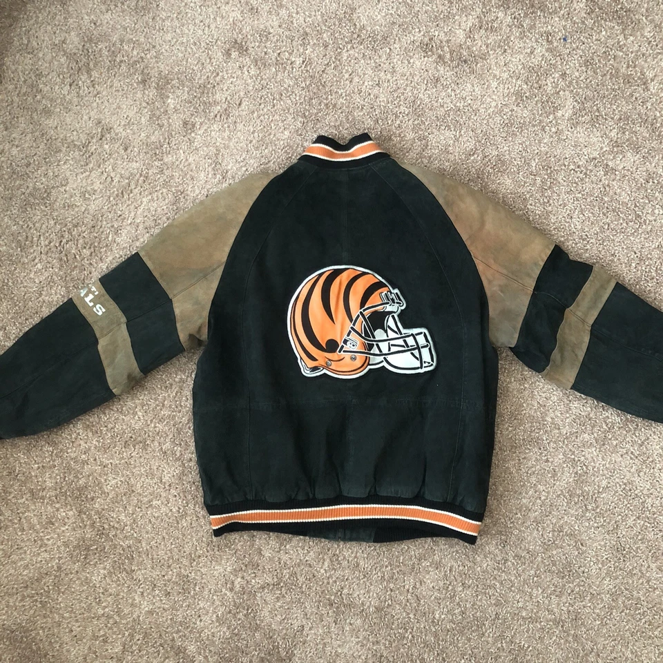 Chaqueta de gamuza de cuero vintage de los Cincinnati Bengals NFL para hombre talla grande Foto 2 de 4