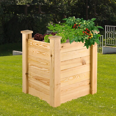 Holz Hochbeet Antonie Pflanzbeet Blumenbeet Pflanzenbeet Kiefer 63x63x77 cm