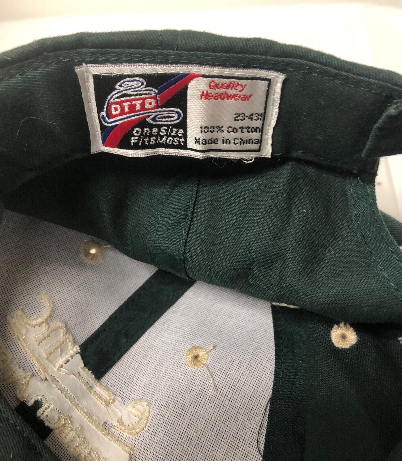 EQUESTRIAN ARENAS E = MC DARK GREEN AND TAN BASEBALL CAP WITH ADJ ...