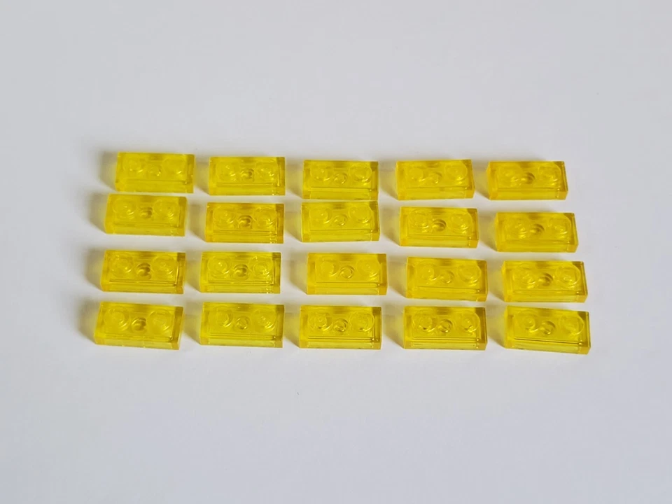 LEGO 3023 Lot de 20 Plat 1x2 Plate Transparent Jaune Trans-Yellow 1 x 2 2x1 - Photo 4/4