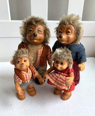 Vintage Steiff Hedgehog Family Mecki Micki Macki Mucki 1960s