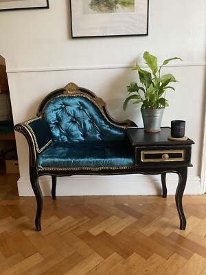 Furniture Vintage Phone Table Chair Vintage Telephone Table/Chair