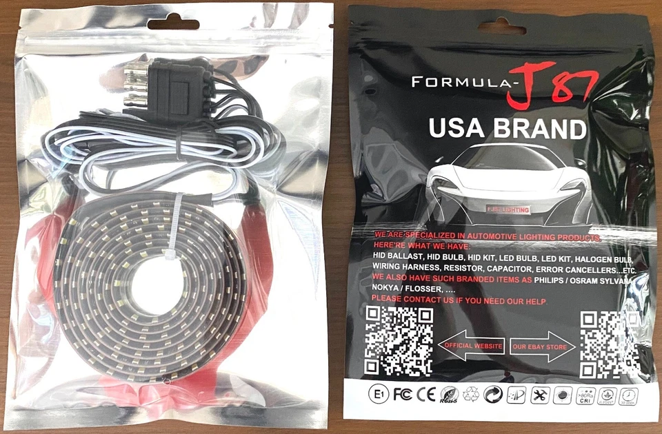 LED Strip 5ft Red 2 Row Tailgate Light C Truck Turn Signal Brake Stop Reverse - Image 2 of 4