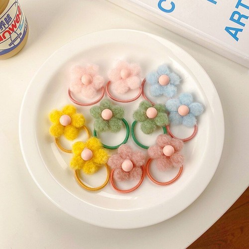 Elastic Band Set Kids Hair Accessory Girls Cute Cartoon Flower Rubber Scrunchies - Picture 64 of 67