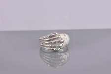 Sterling Silver 12mm Fanned Clam Shell Ribbed Tapered Band Ring 925 Sz: 6