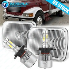 7x6" inch LED Headlights Hi-Lo DRL Sealed 5X7" For International 4700 4900 8100