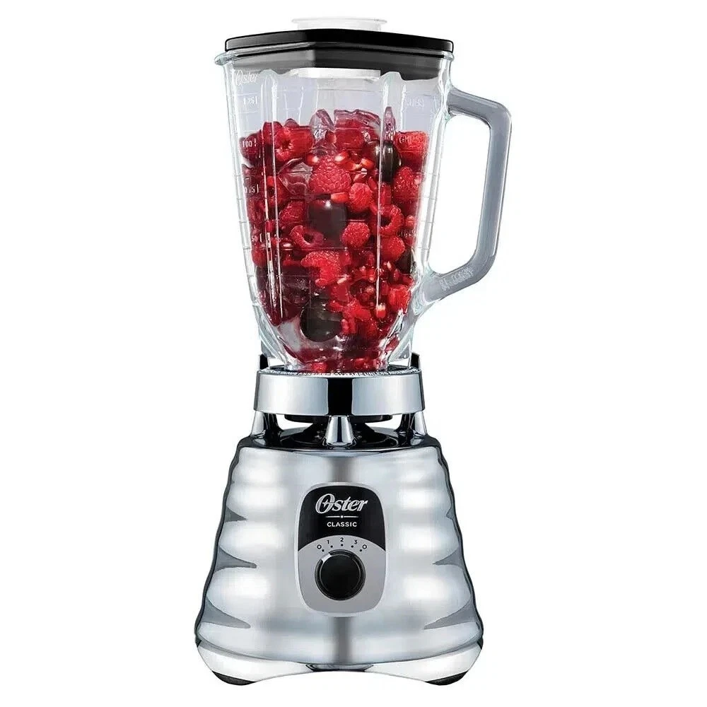 Oster Original 1000 Watt Durable Chrome Blender All Metal Drive 5 Cup Glass Jar
Opens in a new windo