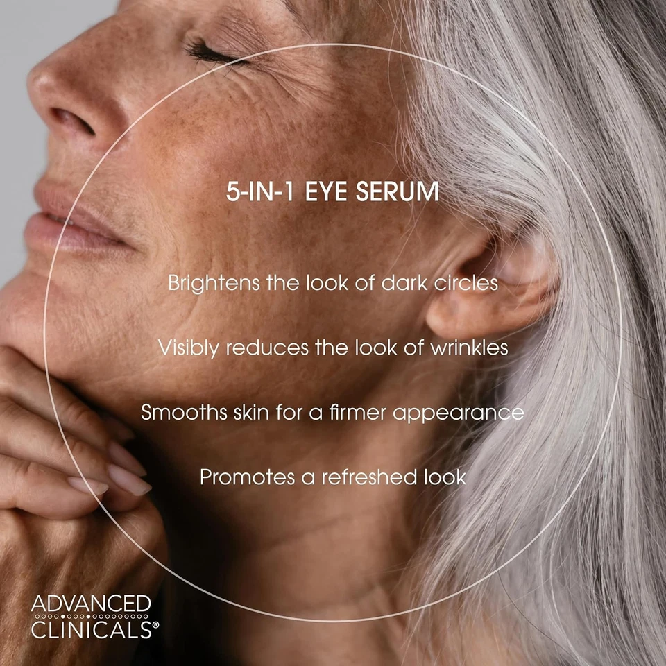 Advanced Clinicals 5-in-1 Eye Serum | Multi-Benefit Visible Anti Aging Under Eye - Image 3 of 4