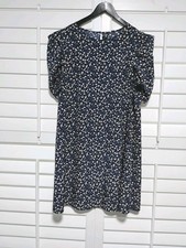 Women's Dress Plus Size 2XL Floral blue A- line Ruffle Short Sleeve knee length 