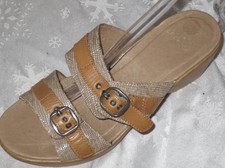 NEW Dansko Women’s JESSIE SAND LIZARD Two Strap Sandals Shoes Slides 39 8.5 9
