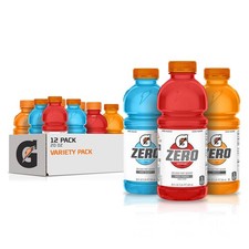 Gatorade G Zero Thirst Quencher, 3 Flavor 20 Fl Oz Pack of 12 , Multicolored