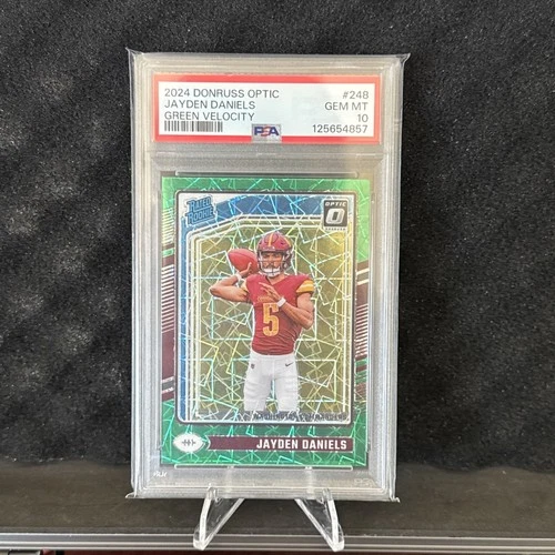 2024 Donruss Optic Rated Rookie Jayden Daniels #248 Green Velocity Prizm PSA 10