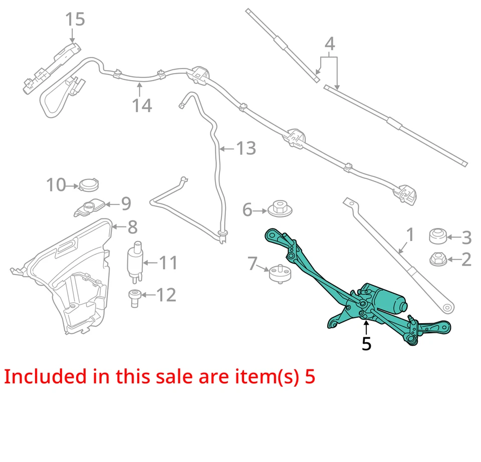 2018 BMW 540i Windshield Wiper Transmission OEM 69K Miles - LKQ412276680 - Image 4 of 4