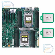 2  AMD EPYC 7542 32C64T  Supermicro H11DSI SP3 DDR4 Dual Server Combo