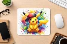 Pikachu Mouse Pad Custom handmade Colorful Pokemon Design 8.5 X 7 Inches 3mm