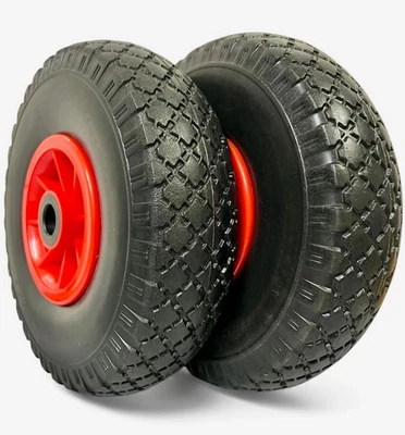 2x KOVA® PU Rad 260mm Sackkarrenrad 3.00-4 Vollgummi Sackkarre Pannensicher S/R