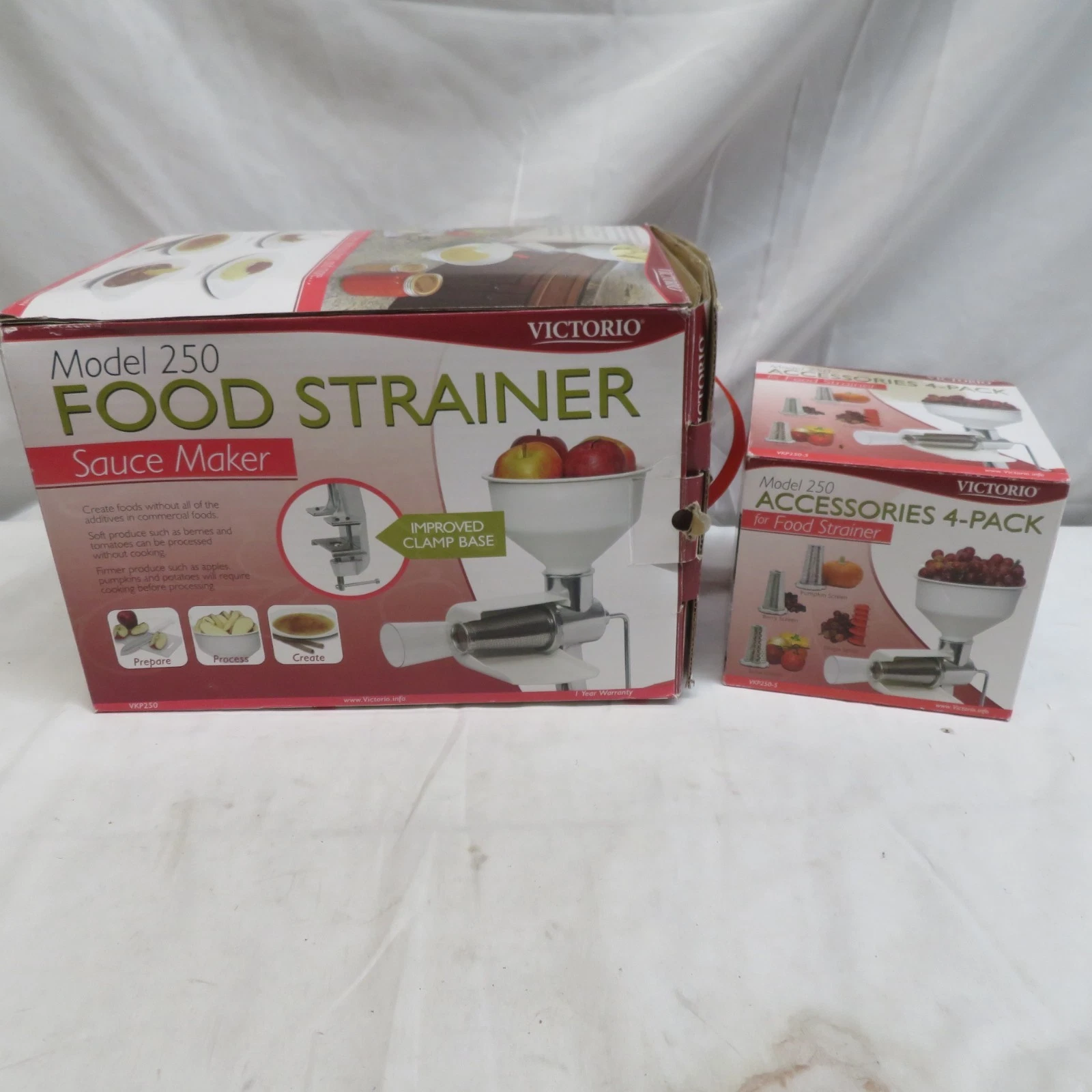 Victorio Food Strainer Sauce Maker Model 250 w/ Accessory Pack