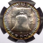 1959 "P" Franklin SILVER Half Dollar 50c NGC MS65 #006 *TONING* Unc BU ECC&C Inc