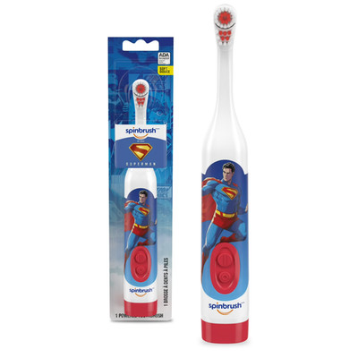 Spinbrush SUPERMAN batteriebetriebene elektrische Zahnbürste Alter 3+ | USA Import