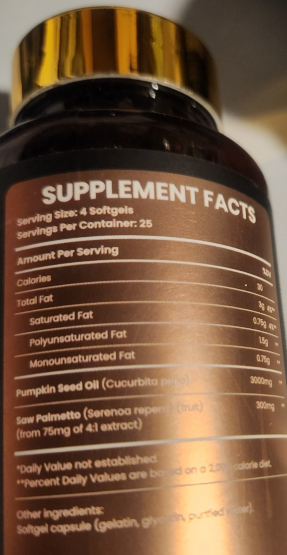 Prostate Support 100gels Saw Palmetto 300mg Pumpkin Seed Oil