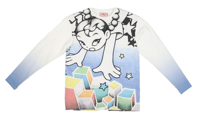 Yumin Ha Falling Star Heavyweight Cotton Long Sleeve Oversized Tee