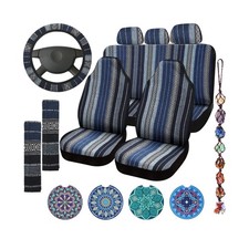 Frienda Baja Saddle Blanket Car Seat Covers Full Set Multicolor Stripe Boho S...