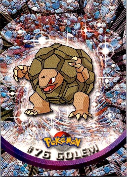 1999 Topps Pokemon TV Animation Edition Series 1 #76 Blue Logo  Golem