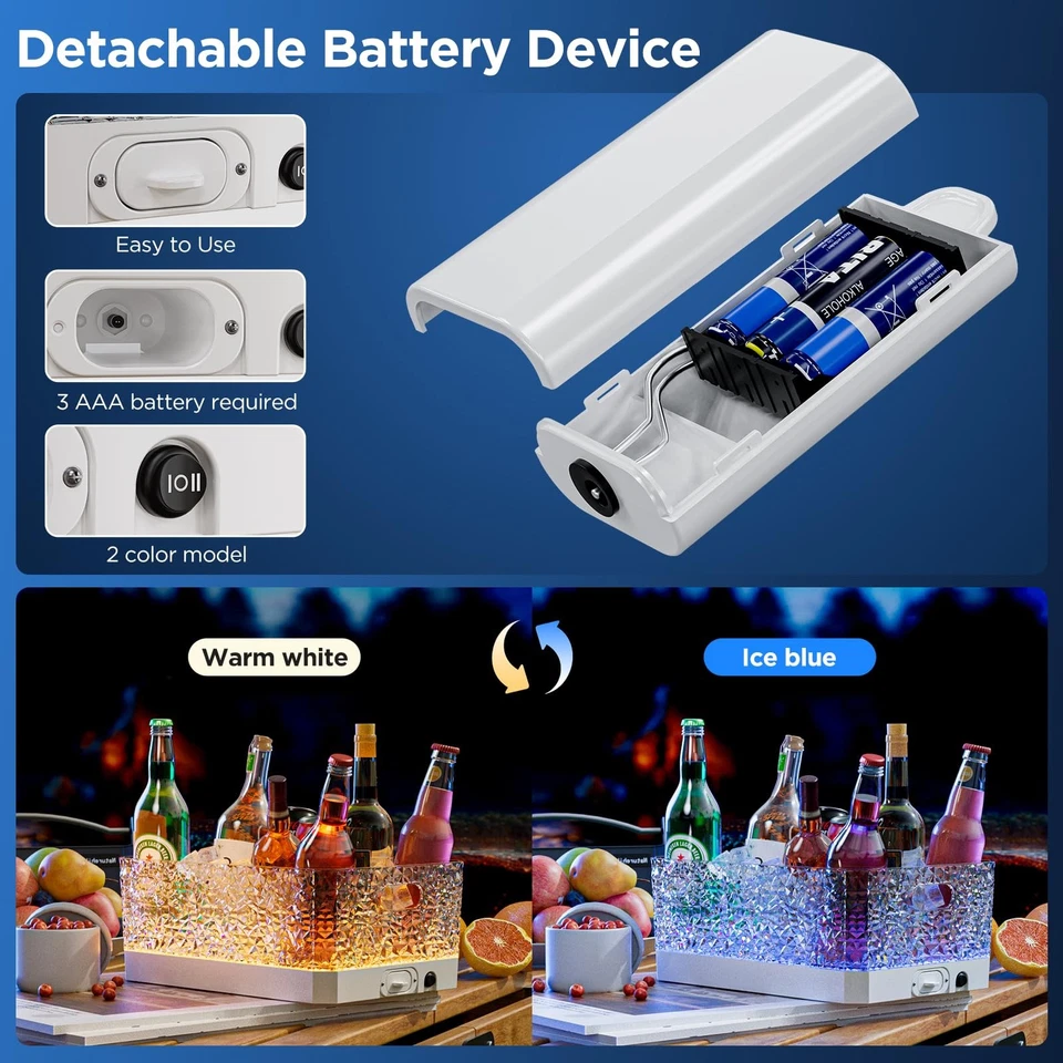 Cubo de hielo de plástico para fiestas, 15 litros/4 galones grande grande transparente bebida T... Foto 3 de 4