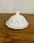 Vintage Westmoreland Milk Glass Covered Butter Dish Ring Keeper Ring of Fire